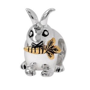 Individuality Bead Sterling Silver/14k Gold Rabbit